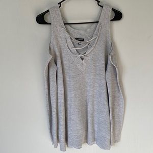 Express light sweater cold shoulder